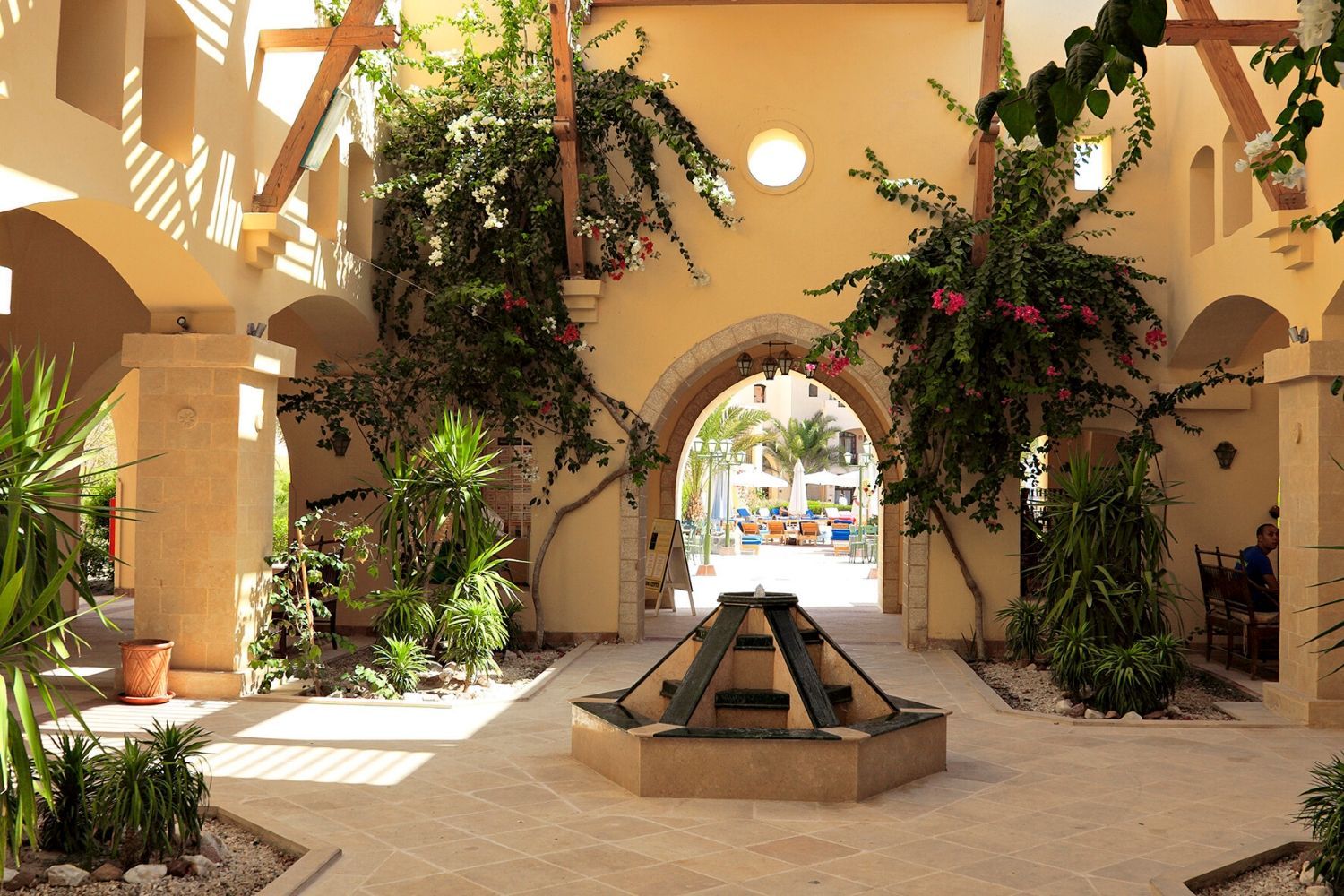 courtyard leading to the swimming pool