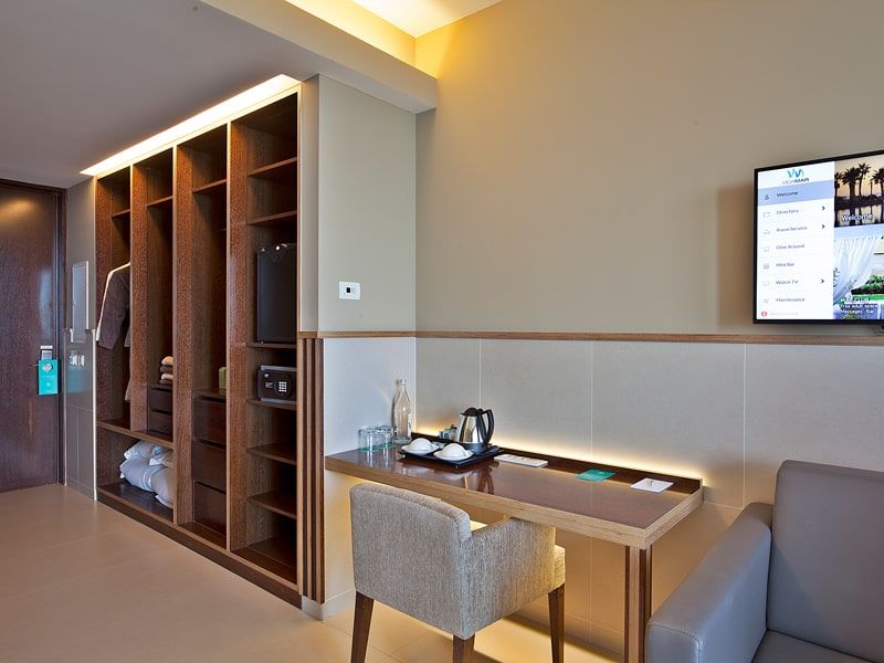 large wardrobe and work desk