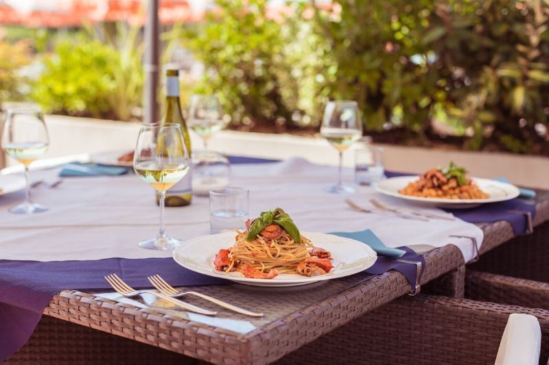 Classic Italian pasta is served