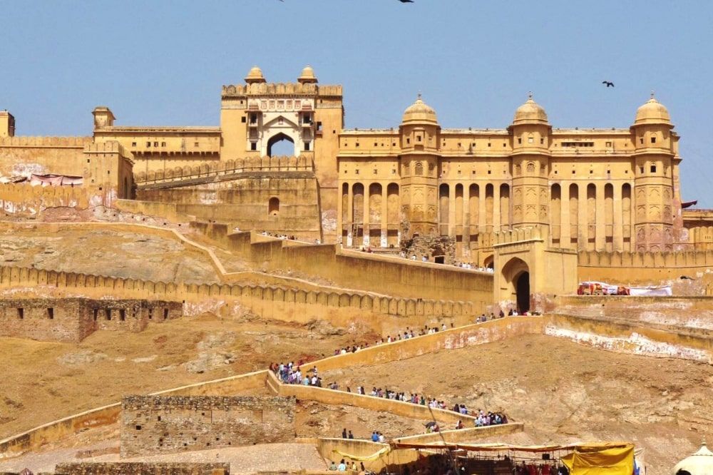 Large ramps leading to the Amer Fort