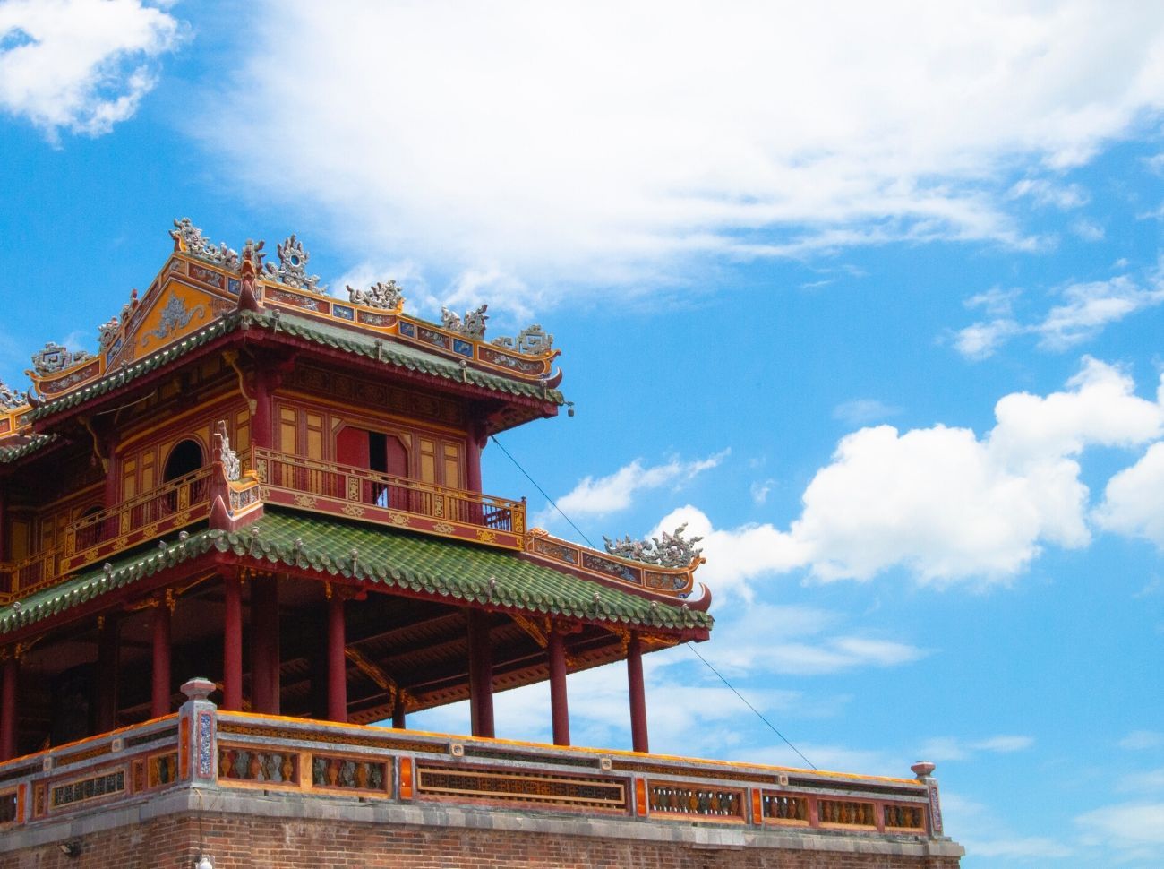 Pagoda in front of a beautiful blue sky