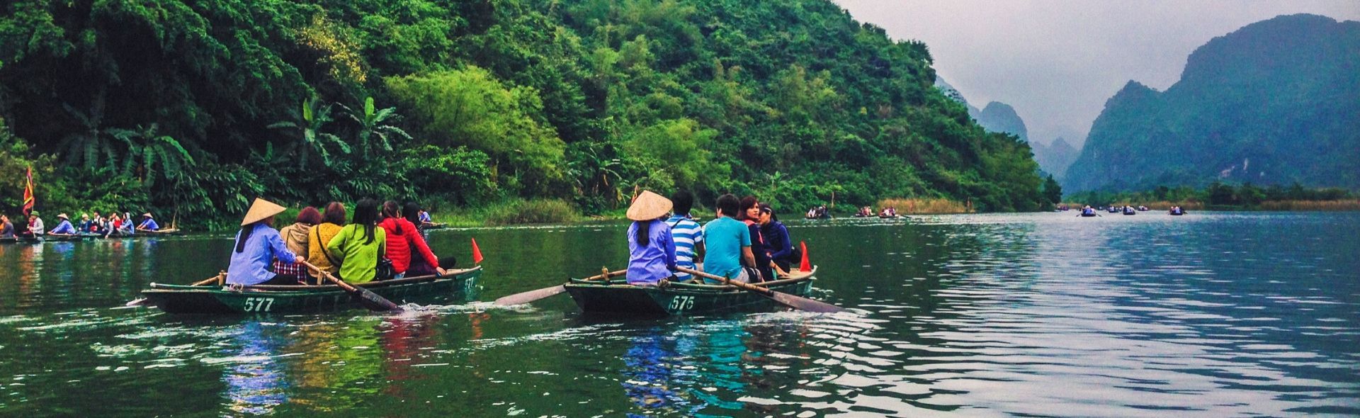 Canoeing along Halong Bay